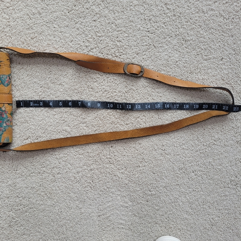 Patricia Nash Painted Floral Leather Crossbody Purse W/Adjustable Strap - Picture 13 of 13